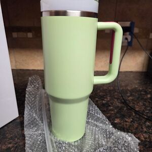 40 oz Insulated Tumbler with Handle & Straw | Stanley-Style | BPA Free